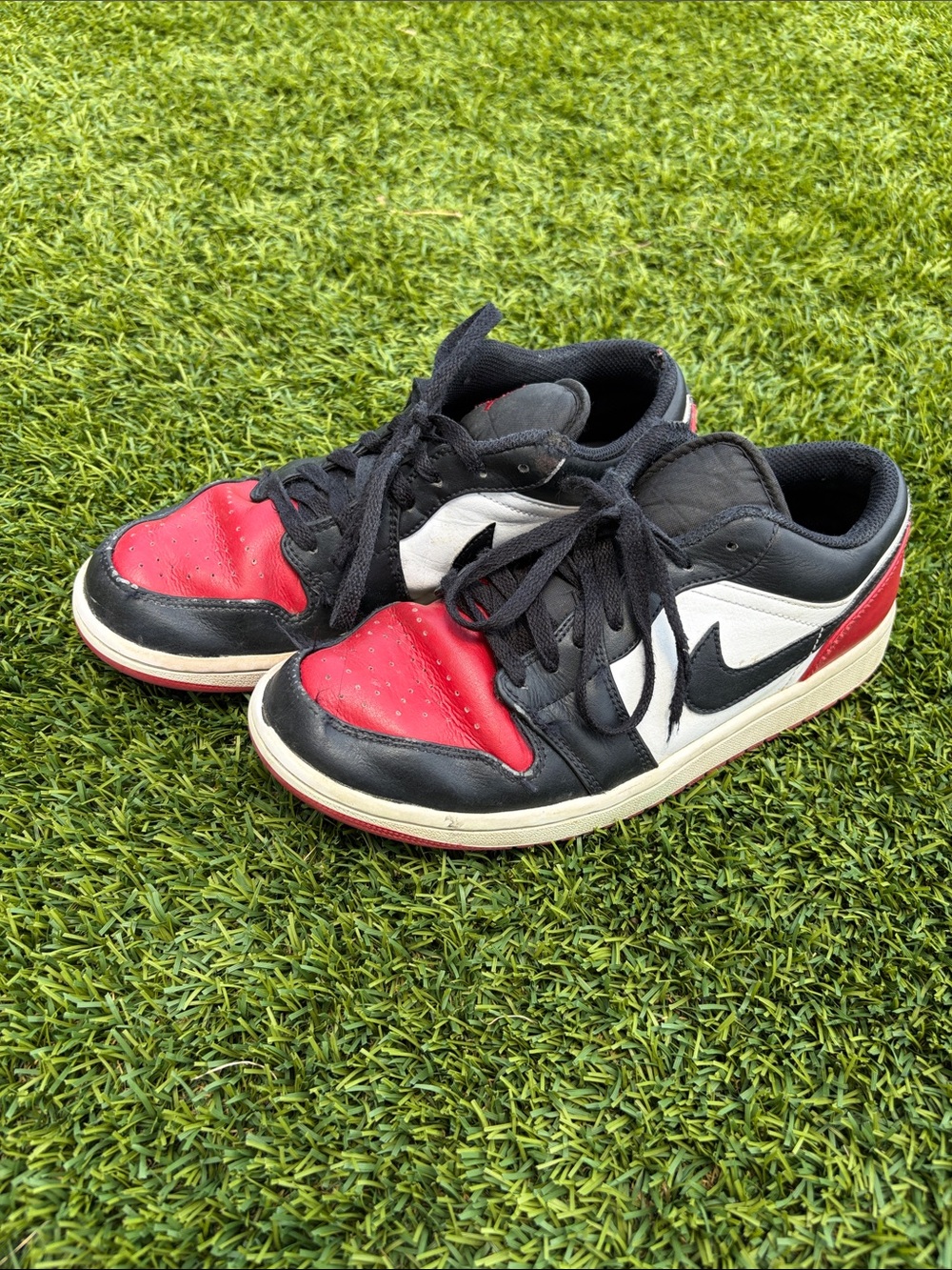 Nike Air Jordan 1 Red Black White Low-Top Sneakers
